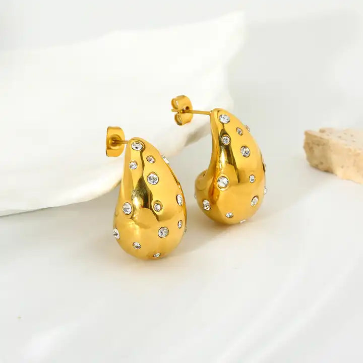 Elegant Teardrop Stone Earrings