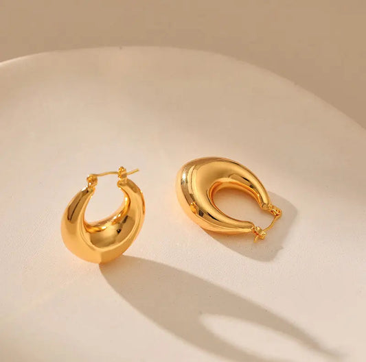 Hollow Water Drop Hoop Earrings