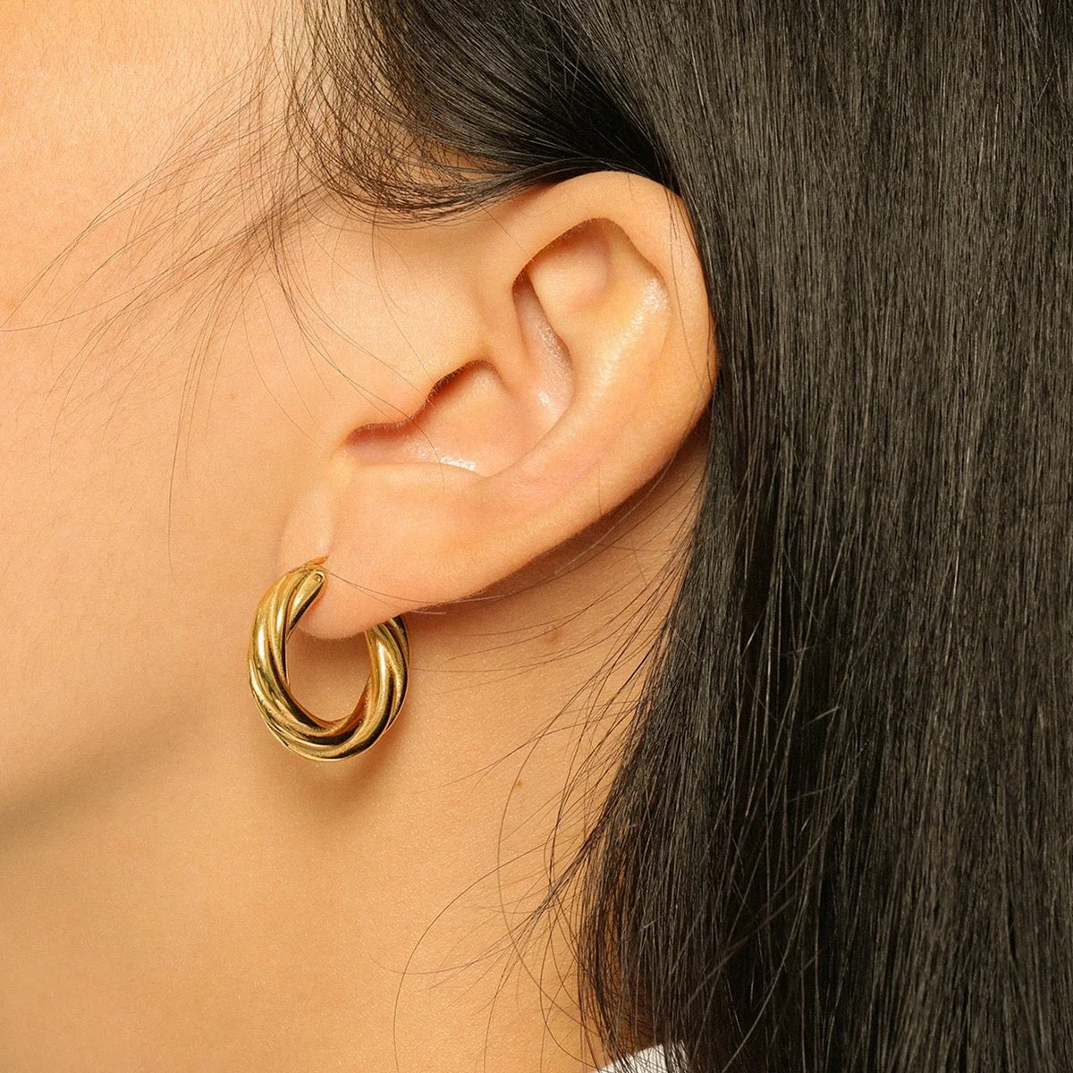 Twisted Elegant Hoop Earrings