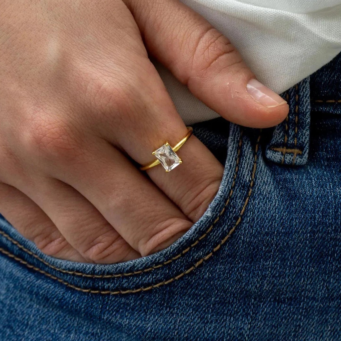 Radiant Rectangle Ring