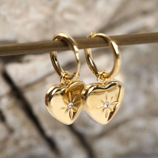 NorthStar Heart Hoop Earrings