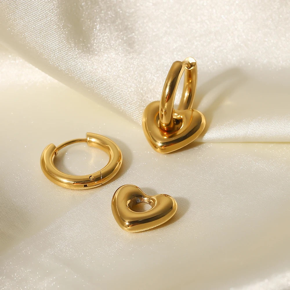 Adore & Attach Heart Hoop Earrings