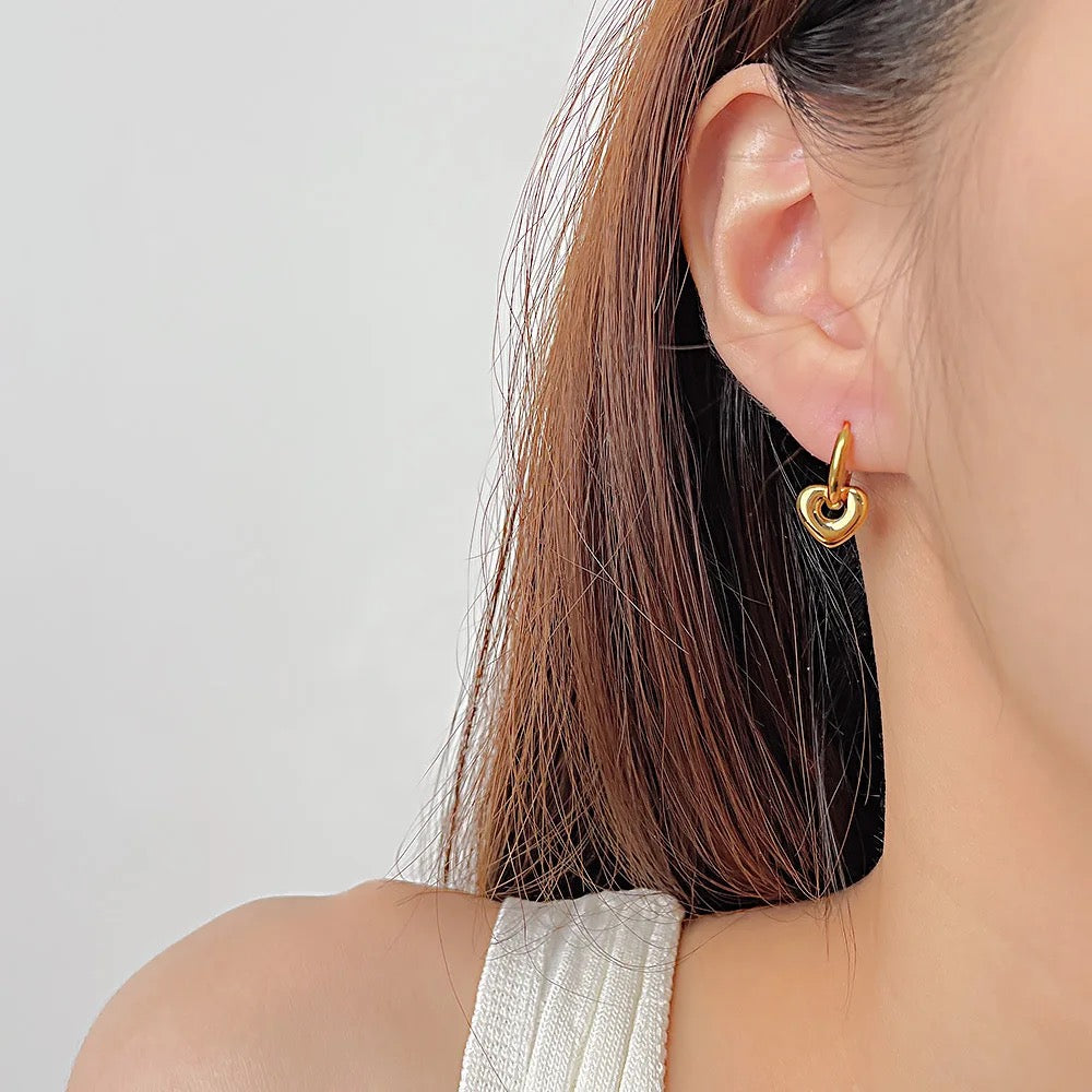 Adore & Attach Heart Hoop Earrings