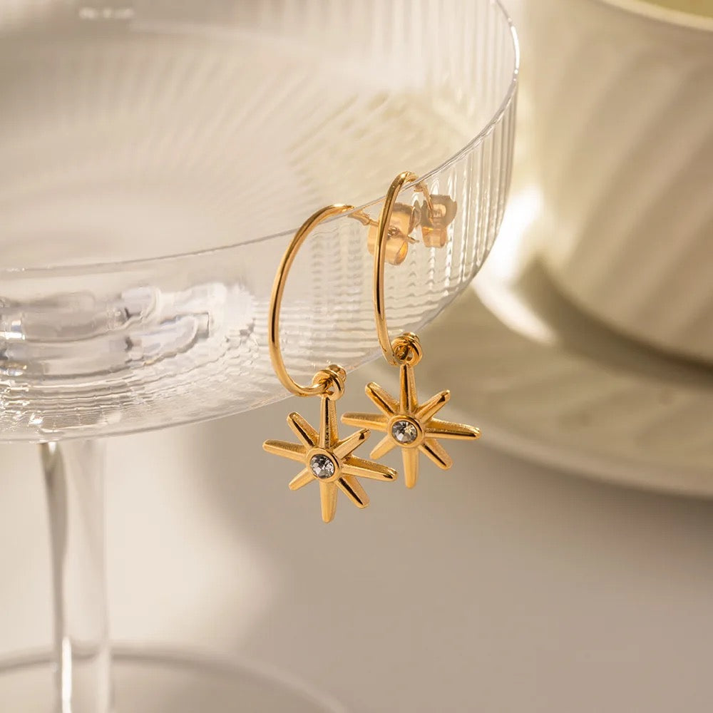 Gilded Orbit Hoop Earrings