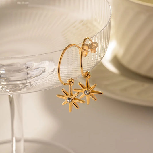 Gilded Orbit Hoop Earrings