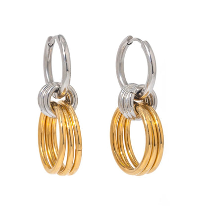 Golden Silver Twist Earrings