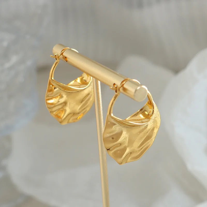 Golden Arc Hoop Earrings