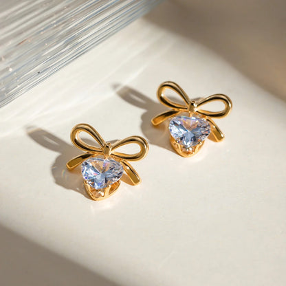 Radiant Heart Bow Earrings