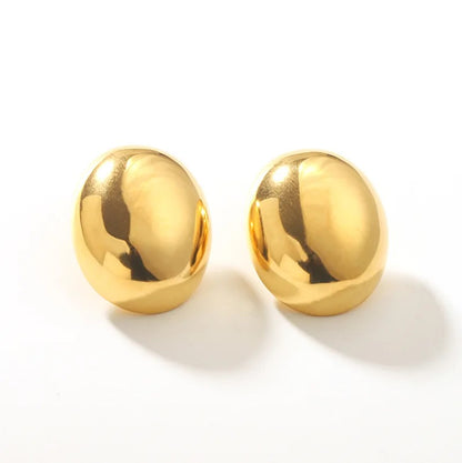 Sculpted Oval Stud Earrings