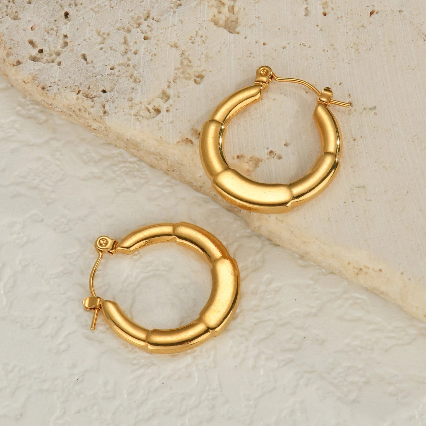 Stripe Detailed Hoop Earrings