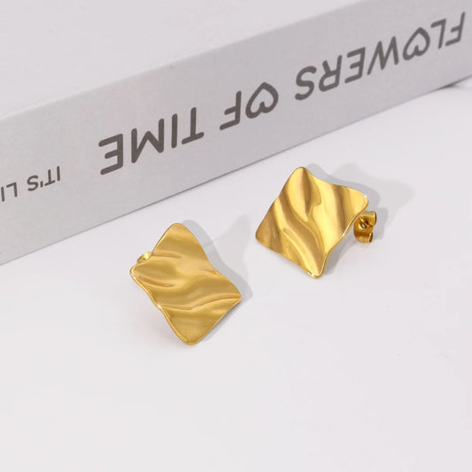 Rippled Square Earrings