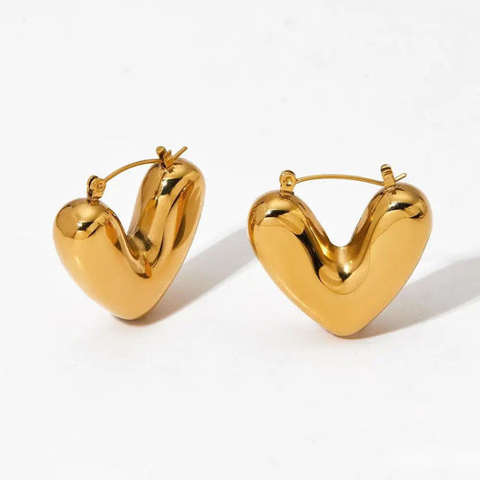 Heart Shaped Hoop Earrings