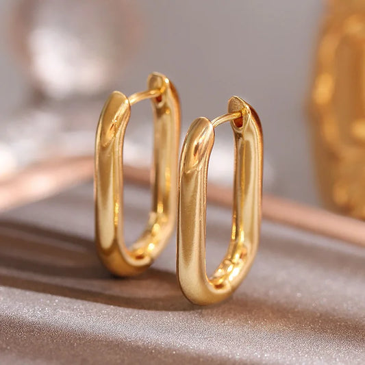 Radiant Rectangular Hoop Earrings