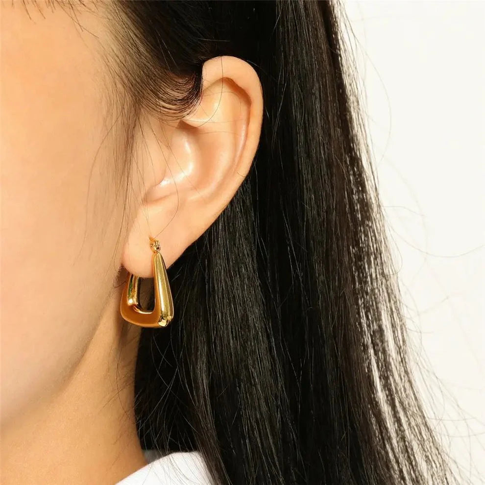 Triangular Radiance Hoop Earrings